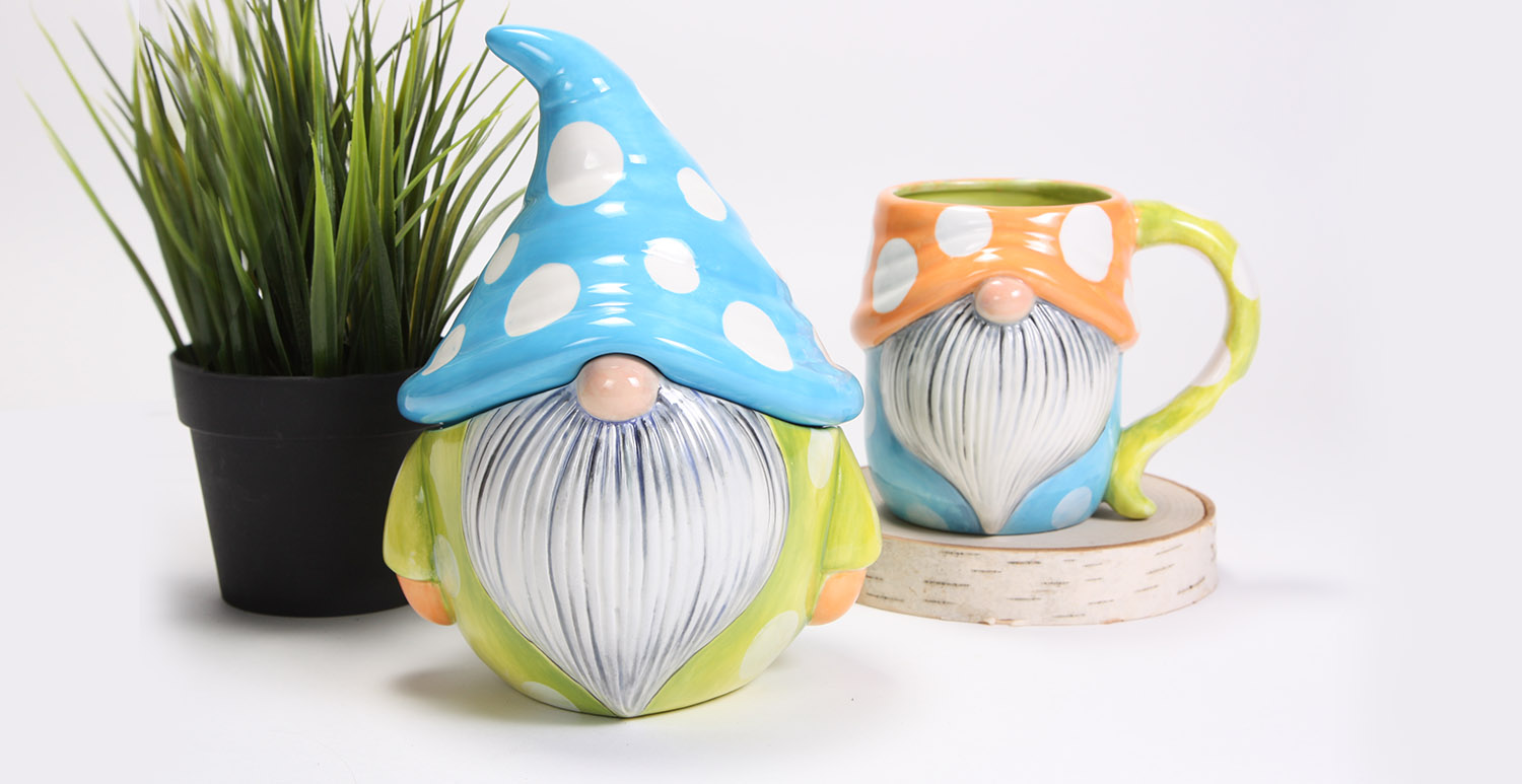 Polka Dot Gnome Mug and Jar