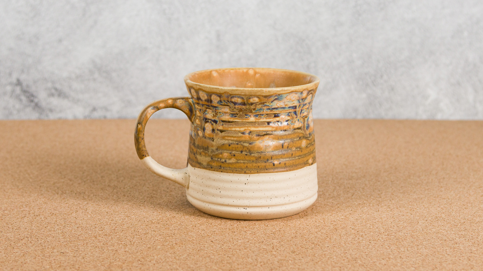 Mud Pie Set Tazza In Gres Dorato 'Joy' Con Cucchiaio Di Legno – Ciotola Smaltata Dipinta A Mano, Regalo Elegante