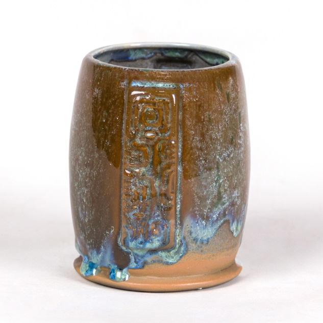 SW-148 Lime Shower over SW-217 Micro Cerulean on EG-004 Dark Brown Engobe