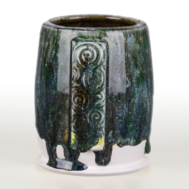 SW-148 Lime Shower over SW-220 Black Timber on EG-001 White Engobe