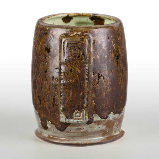 SW-220 Black Timber over SW-221 Mint Speck on EG-004 Dark Brown Engobe