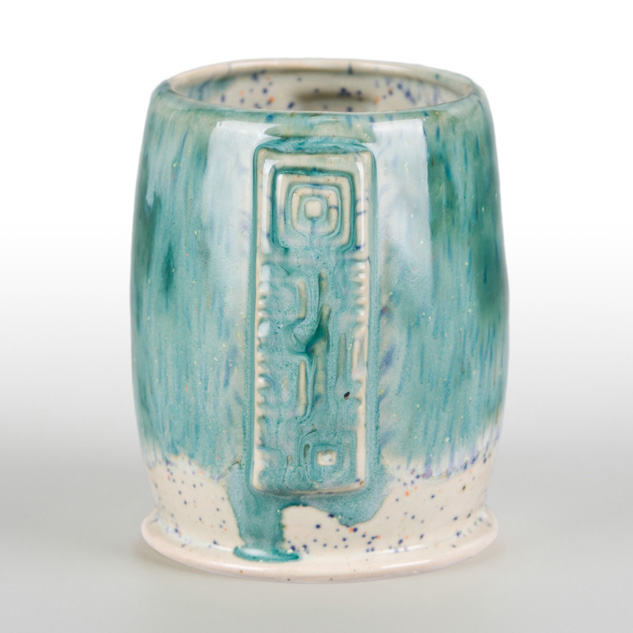 SW-224 Tropical Teal over SW-221 Mint Speck on EG-002 Speckled Buff Engobe