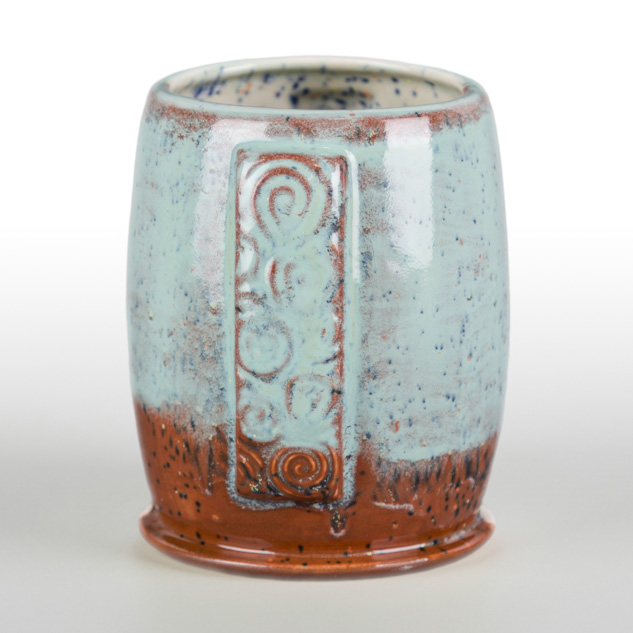 SW-514 Sage Gloss over SW-221 Mint Speck on EG-003 Brick Red Engobe