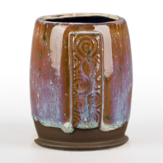 SW-148 Lime Shower over SW-223 Milk Glass on EG-004 Dark Brown Engobe