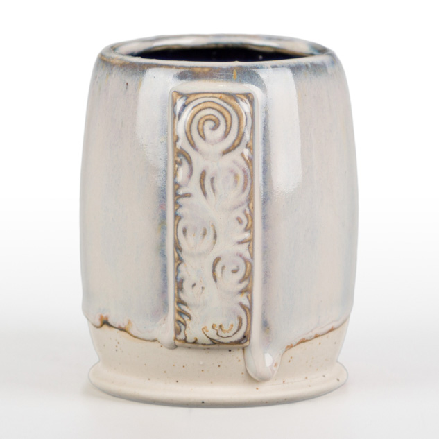 SW-169 Frosted Lemon over SW-223 Milk Glass on EG-002 Speckled Buff Engobe