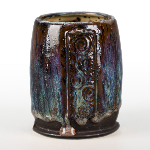 SW-222 Green Jasper over SW-223 Milk Glass on EG-006 Sparkle Black Engobe