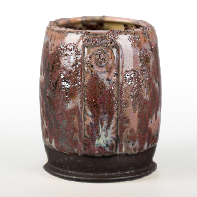 SW-222 Green Jasper over SW-511 Pink Gloss on EG-006 Sparkle Black Engobe