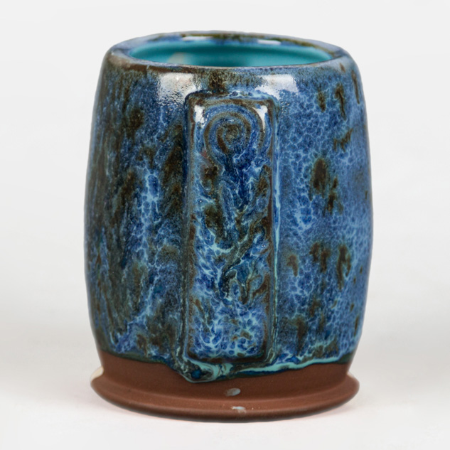 SW-515 Aqua Gloss over SW-115 Midnight Rain on EG-003 Brick Red Engobe