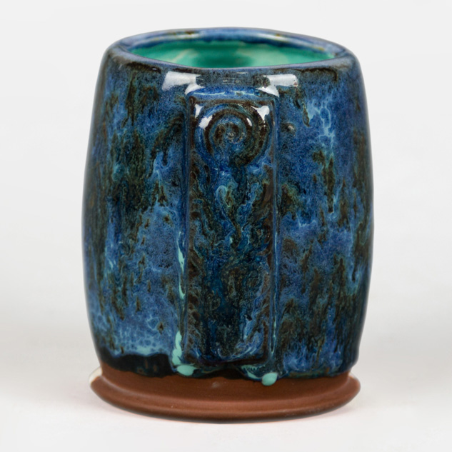 SW-515 Aqua Gloss over SW-115 Midnight Rain on EG-003 Brick Red Engobe