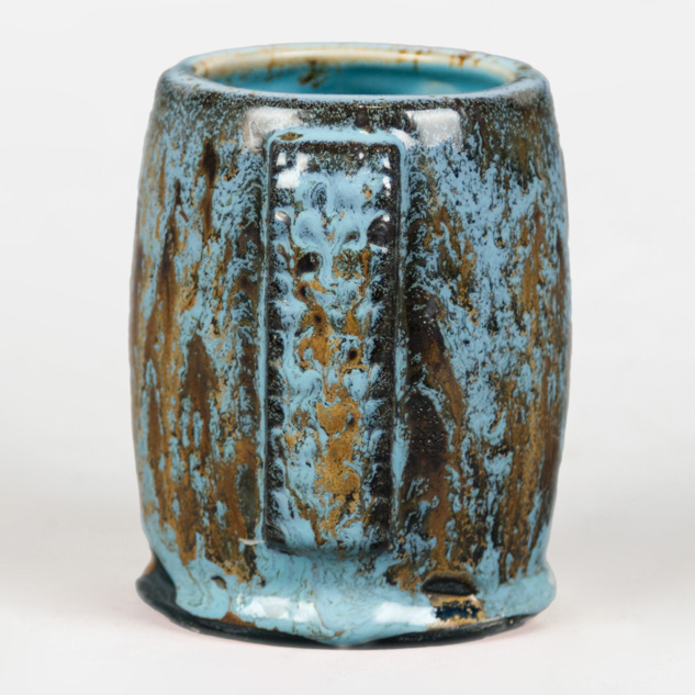 SW-515 Aqua Gloss over SW-155 Winter Wood on EG-005 Black Engobe