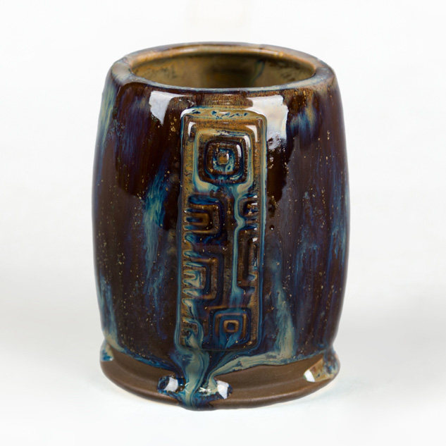 SW-171 Enchanted Forest over SW-127 Olivine on EG-004 Dark Brown Engobe