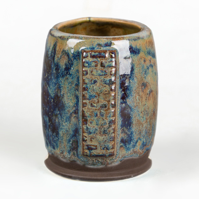 SW-171 Enchanted Forest over SW-127 Olivine on EG-004 Dark Brown Engobe